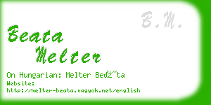 beata melter business card